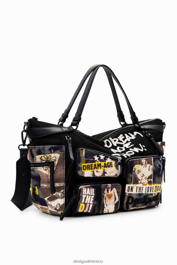 Desigual mujer bolsa grande de lona para periódicos VZ26R01254 accesorio