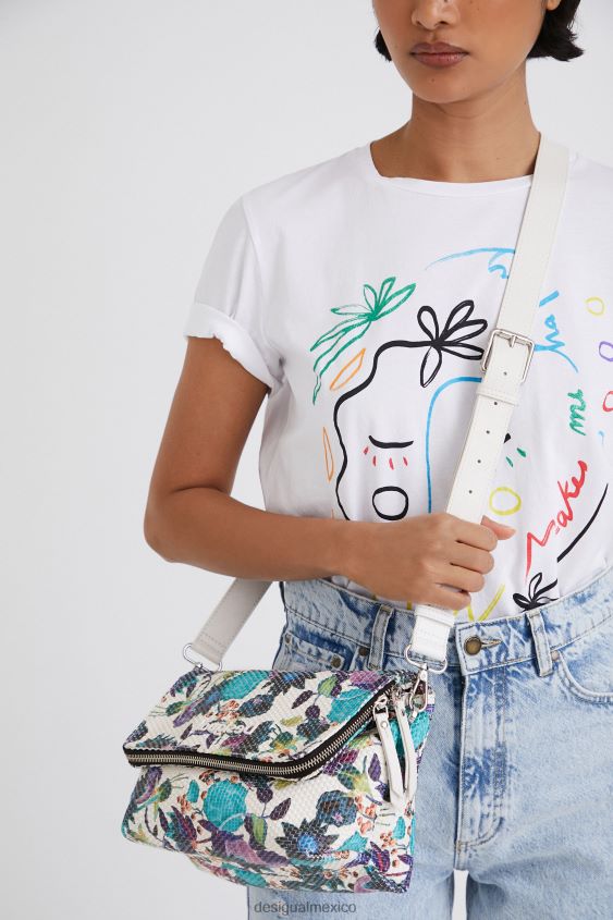 Desigual mujer bolso bandolera con motivo floral trenzado VZ26R01387 accesorio
