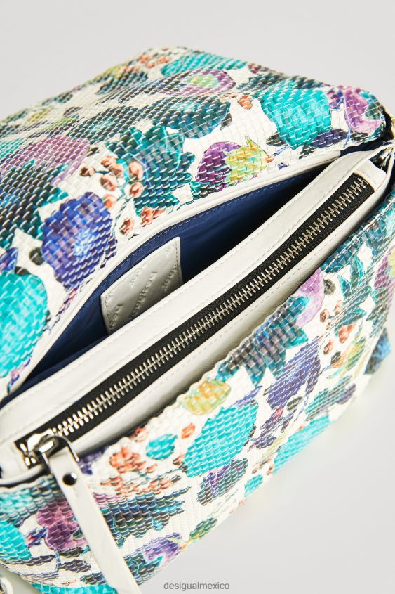 Desigual mujer bolso bandolera con motivo floral trenzado VZ26R01387 accesorio