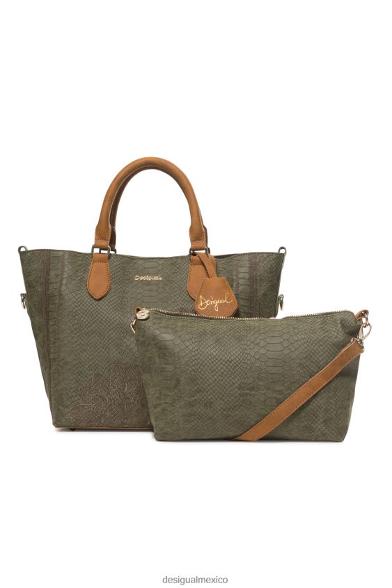 Desigual mujer bolso con mandala con efecto de reptil VZ26R01399 accesorio