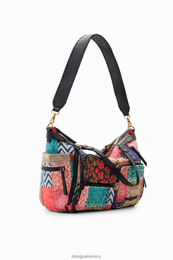 Desigual mujer bolso grande de lona con patchwork VZ26R01314 accesorio