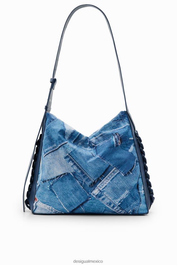Desigual mujer bolso grande de mezclilla con patchwork VZ26R0253 accesorio