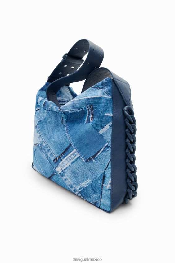 Desigual mujer bolso grande de mezclilla con patchwork VZ26R0253 accesorio