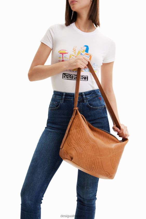 Desigual mujer bolso grande de piel con logo VZ26R0534 accesorio