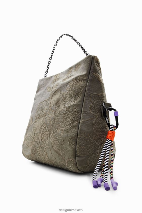 Desigual mujer bolso mediano con bordado floral VZ26R01246 accesorio