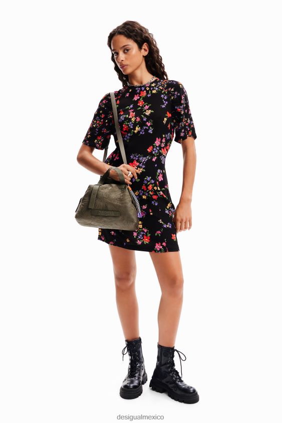 Desigual mujer bolso mediano con bordado floral VZ26R01260 accesorio