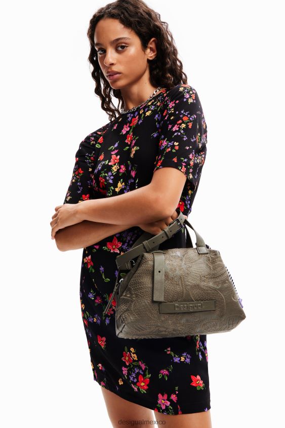 Desigual mujer bolso mediano con bordado floral VZ26R01260 accesorio