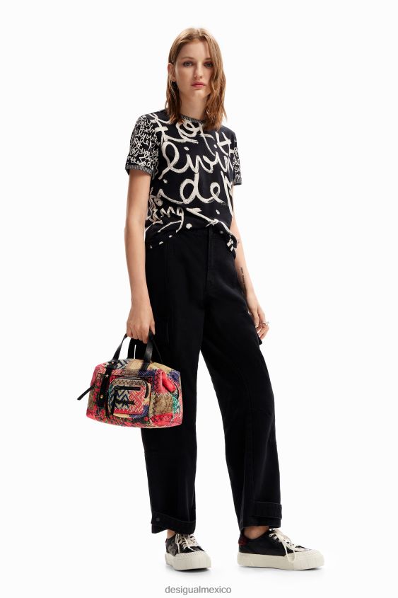 Desigual mujer bolso mediano de lona con patchwork VZ26R01267 accesorio