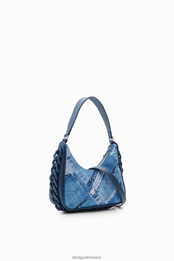 Desigual mujer bolso pequeño de mezclilla con patchwork VZ26R0218 accesorio
