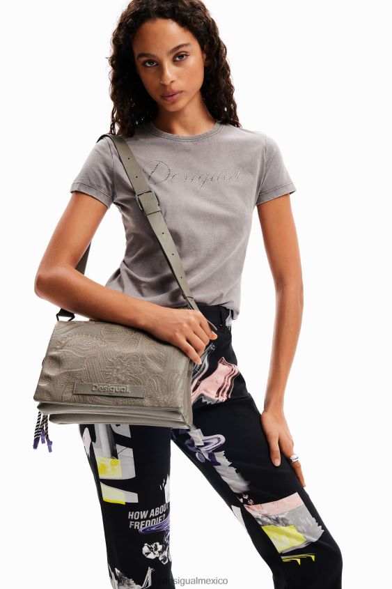 Desigual mujer bandolera mediana con bordado floral VZ26R01199 accesorio