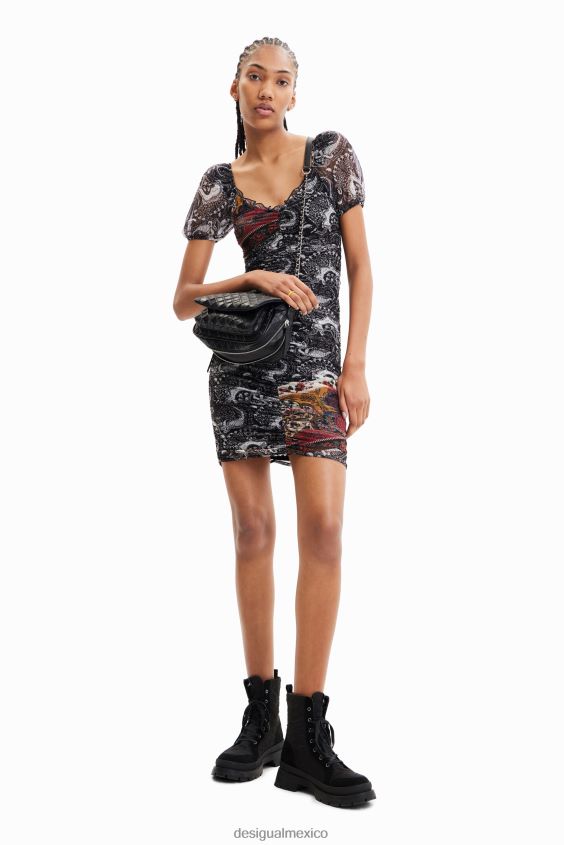 Desigual mujer bandolera mediana con relieve VZ26R01215 accesorio