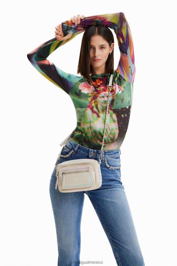 Desigual mujer bandolera pequeña con bordado VZ26R0402 accesorio