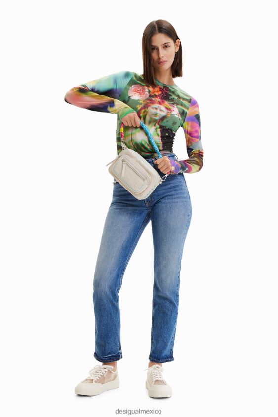 Desigual mujer bandolera pequeña con bordado VZ26R0402 accesorio