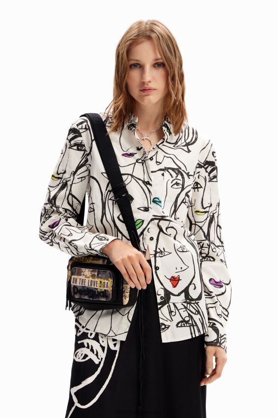 Desigual mujer bandolera pequeña de lona tipo periódico VZ26R01272 accesorio