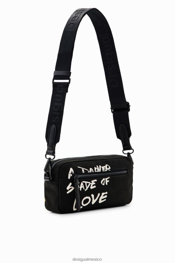 Desigual mujer bandolera pequeña de lona tipo periódico VZ26R01272 accesorio