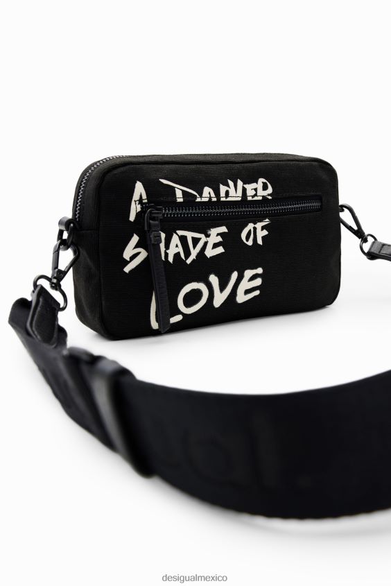 Desigual mujer bandolera pequeña de lona tipo periódico VZ26R01272 accesorio