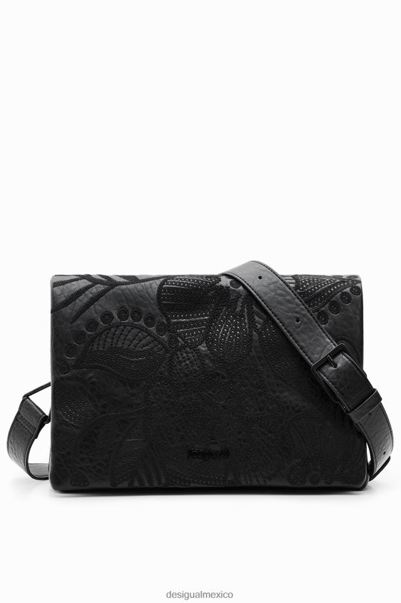 Desigual mujer bolso bandolera mediano con flores bordadas VZ26R01296 accesorio