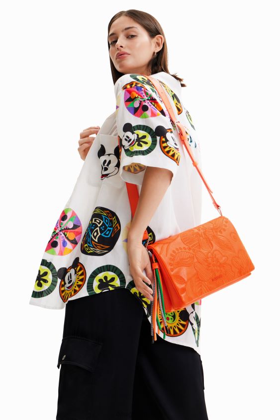Desigual mujer bolso bandolera mediano con flores bordadas VZ26R01331 accesorio