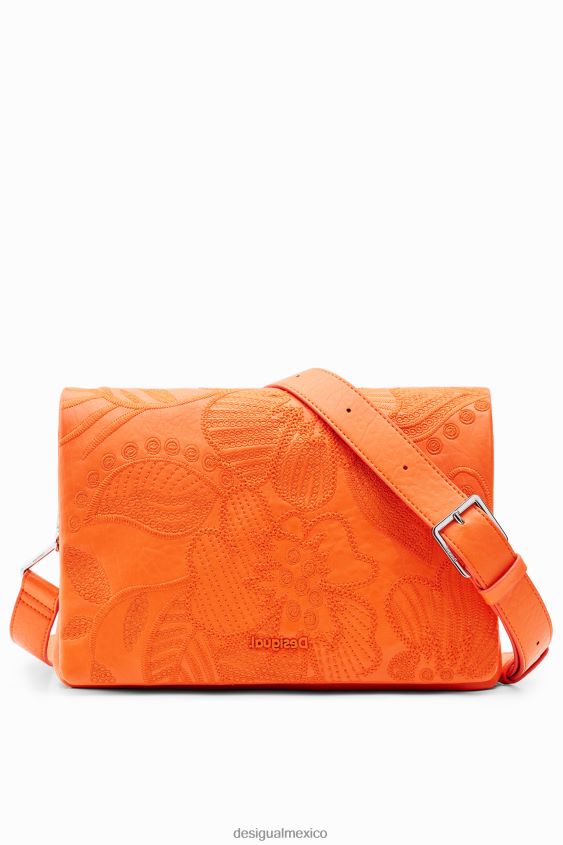 Desigual mujer bolso bandolera mediano con flores bordadas VZ26R01331 accesorio