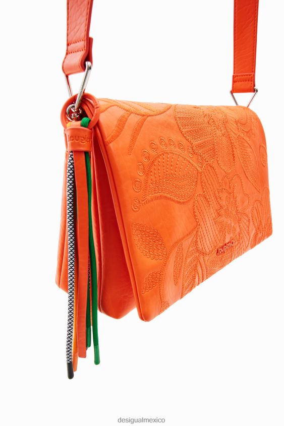 Desigual mujer bolso bandolera mediano con flores bordadas VZ26R01331 accesorio