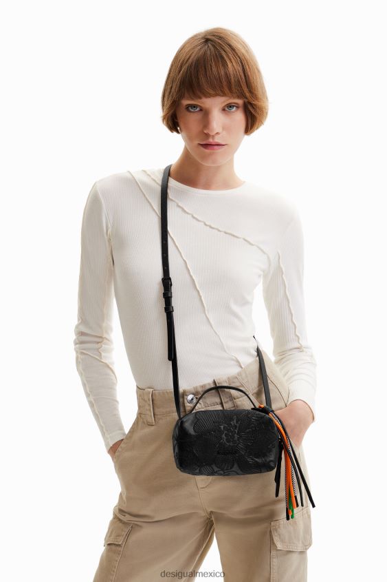 Desigual mujer bolso bandolera mini con flores bordadas VZ26R01359 accesorio