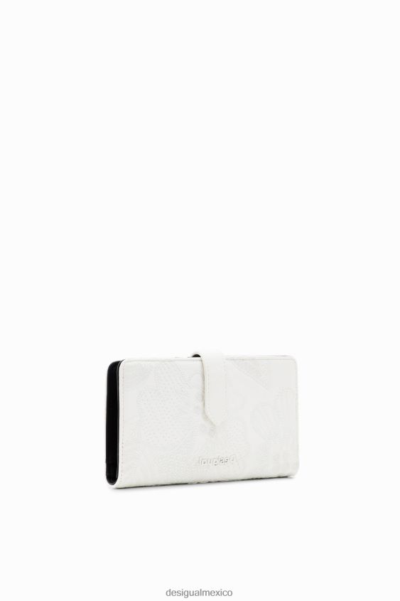 Desigual mujer cartera mediana con flores bordadas VZ26R01205 accesorio