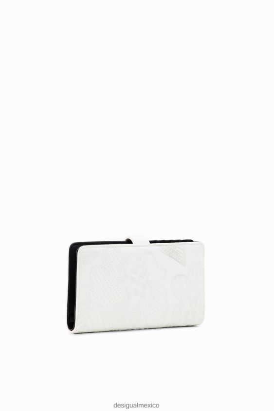 Desigual mujer cartera mediana con flores bordadas VZ26R01205 accesorio