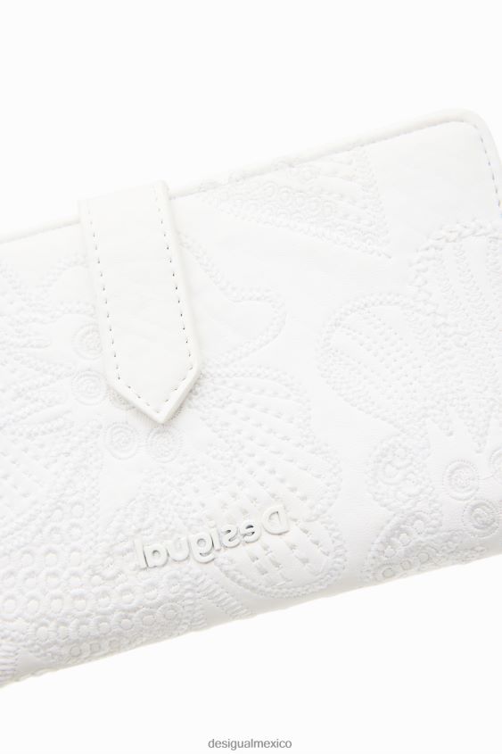 Desigual mujer cartera mediana con flores bordadas VZ26R01205 accesorio