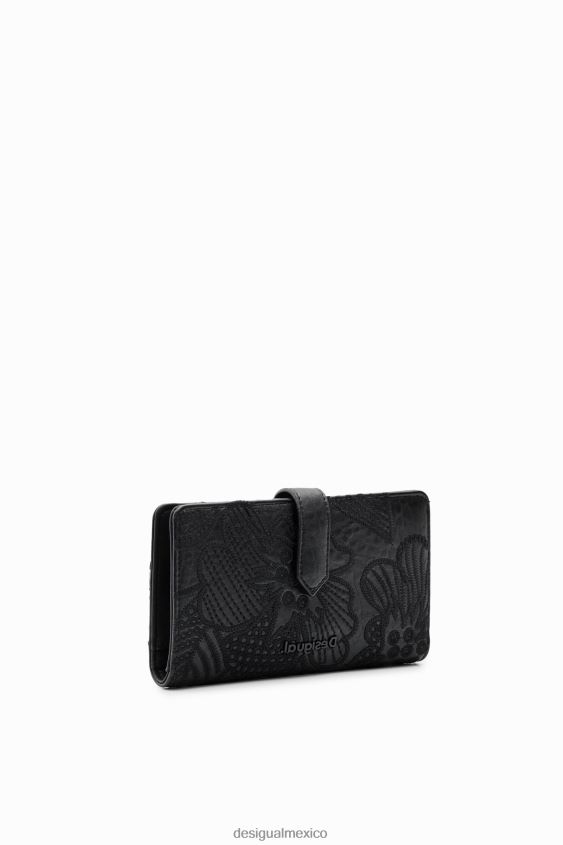Desigual mujer cartera mediana con flores bordadas VZ26R01240 accesorio