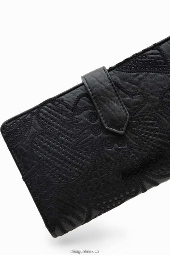 Desigual mujer cartera mediana con flores bordadas VZ26R01240 accesorio