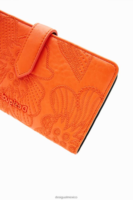 Desigual mujer cartera mediana con flores bordadas VZ26R01339 accesorio