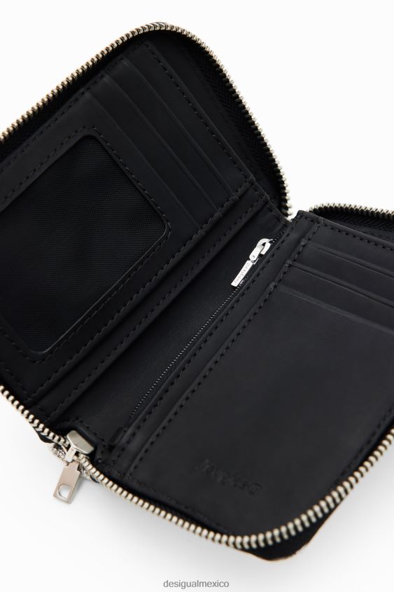 Desigual mujer cartera pequeña metalizada con patchwork VZ26R01318 accesorio
