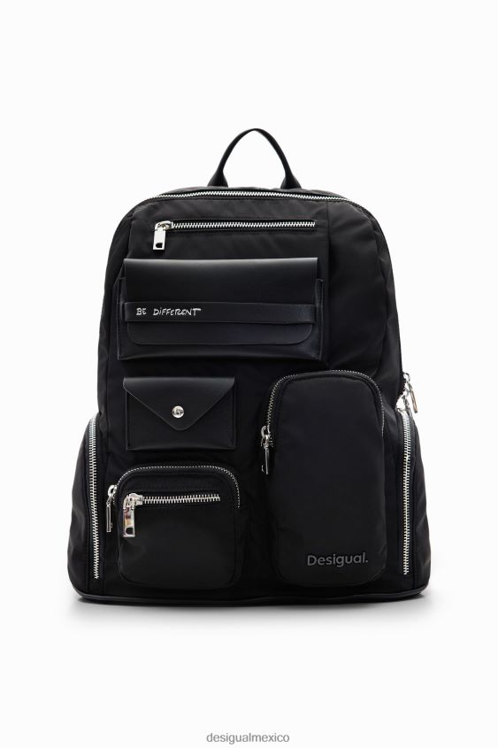 Desigual mujer mochila grande con bolsillos de nailon VZ26R01228 accesorio