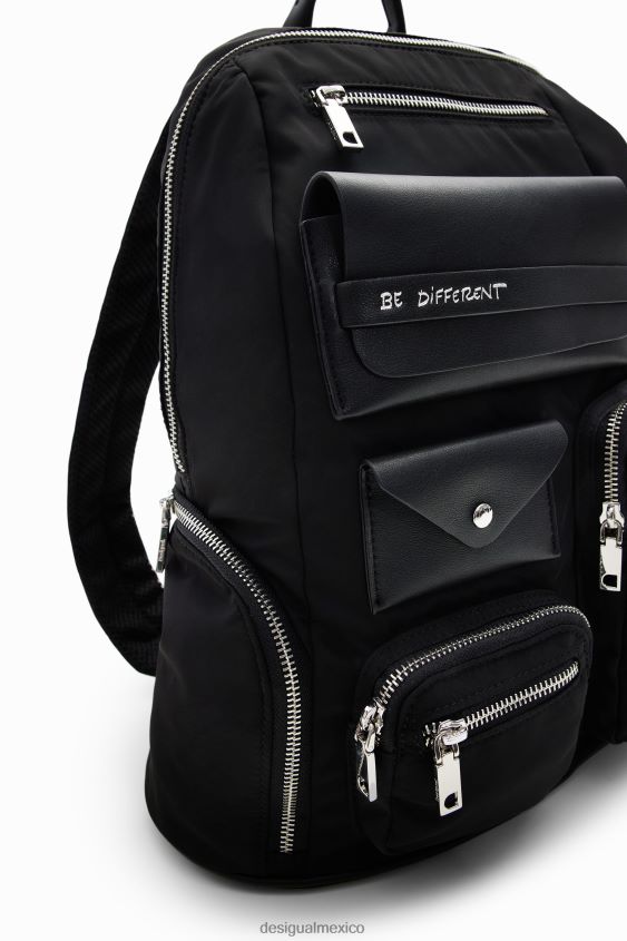 Desigual mujer mochila grande con bolsillos de nailon VZ26R01228 accesorio