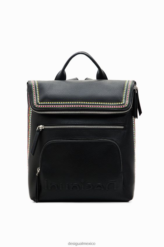 Desigual mujer mochila mediana con solapa bordada VZ26R01183 accesorio