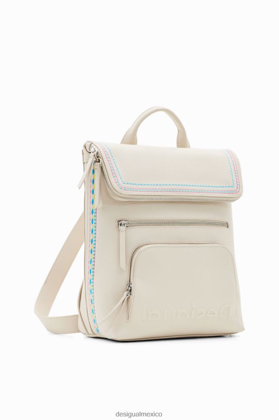 Desigual mujer mochila mediana con solapa bordada VZ26R01357 accesorio