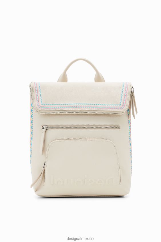 Desigual mujer mochila mediana con solapa bordada VZ26R01357 accesorio