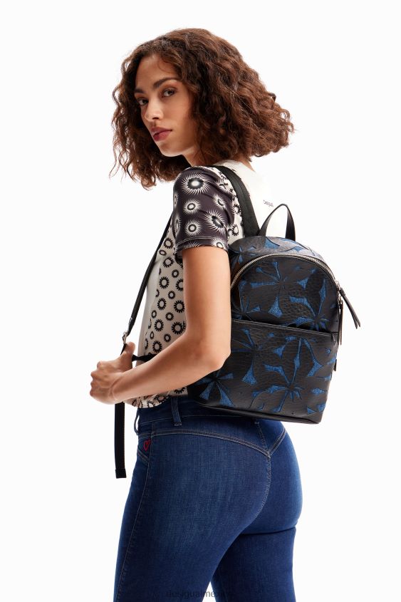Desigual mujer mochila pequeña con flores troqueladas VZ26R01221 accesorio