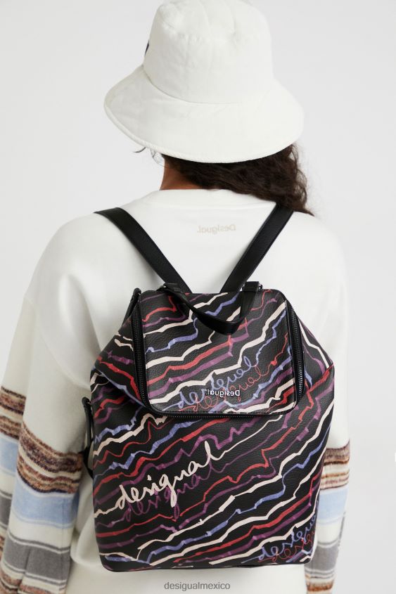 Desigual mujer mochila pintada con efecto de cuero VZ26R01374 accesorio