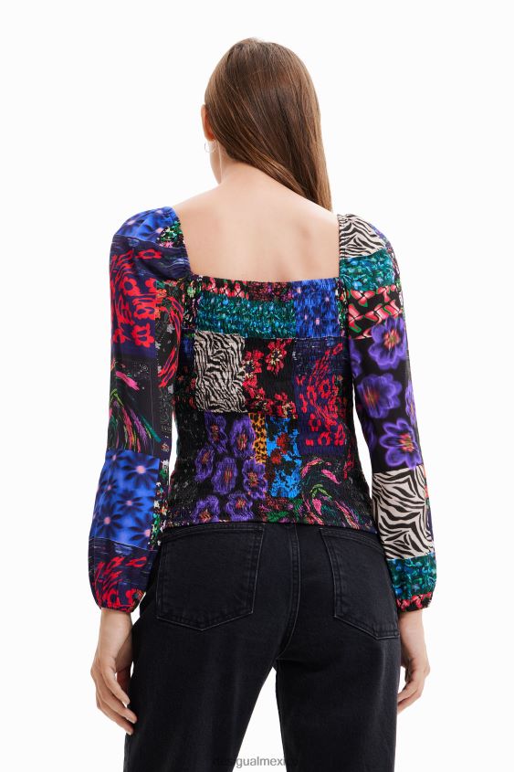 Desigual mujer blusa con corsé y patchwork VZ26R01035 ropa