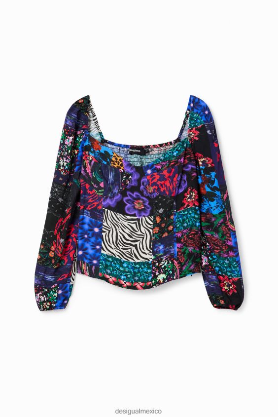 Desigual mujer blusa con corsé y patchwork VZ26R01035 ropa