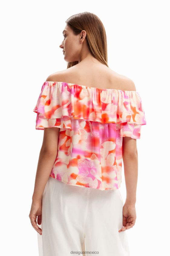 Desigual mujer blusa con volantes florales VZ26R01160 ropa