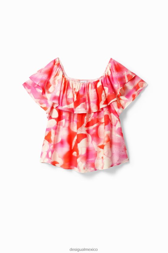 Desigual mujer blusa con volantes florales VZ26R01160 ropa