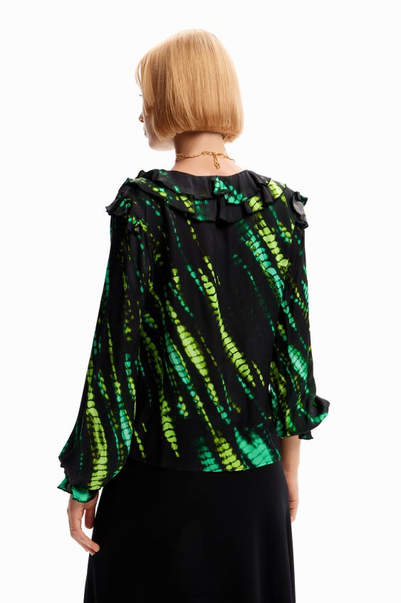 Desigual mujer blusa con volantes y efecto tie-dye VZ26R0166 ropa