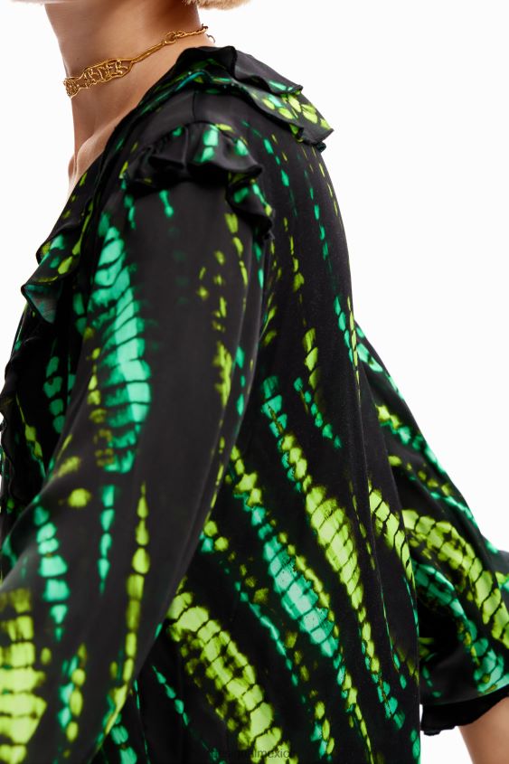 Desigual mujer blusa con volantes y efecto tie-dye VZ26R0166 ropa