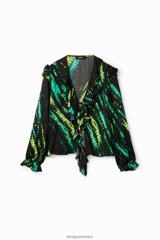 Desigual mujer blusa con volantes y efecto tie-dye VZ26R0166 ropa