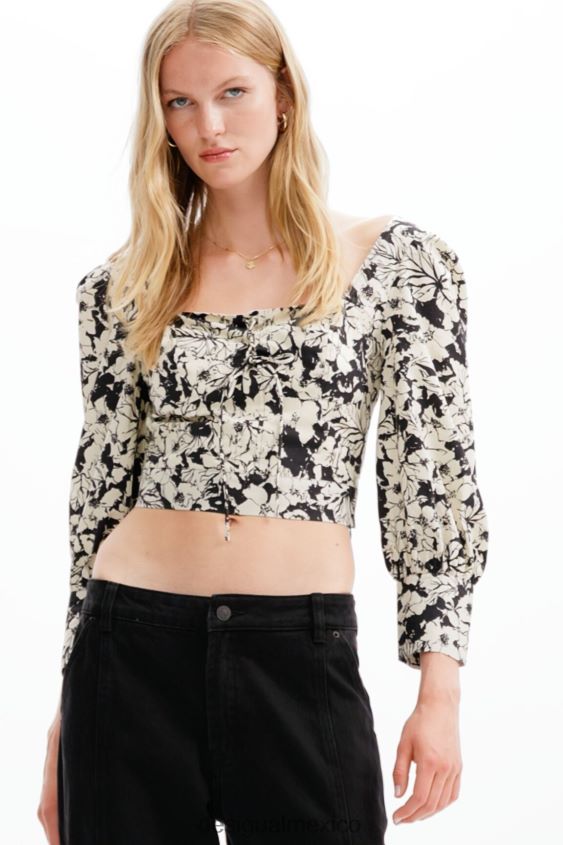 Desigual mujer blusa corta con corsé floral VZ26R0250 ropa