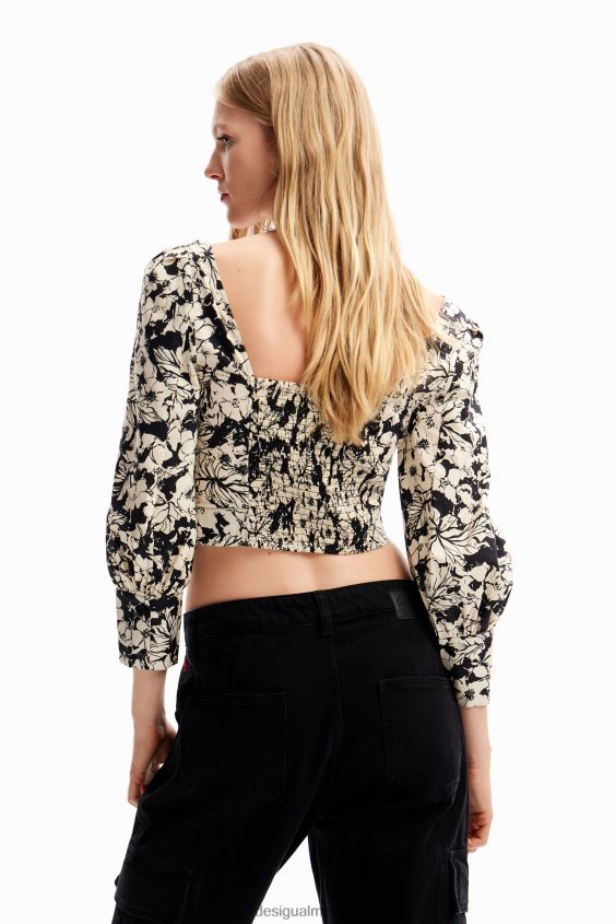 Desigual mujer blusa corta con corsé floral VZ26R0250 ropa