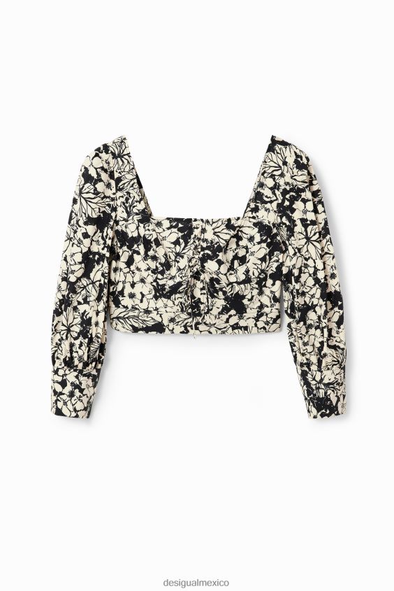 Desigual mujer blusa corta con corsé floral VZ26R0250 ropa