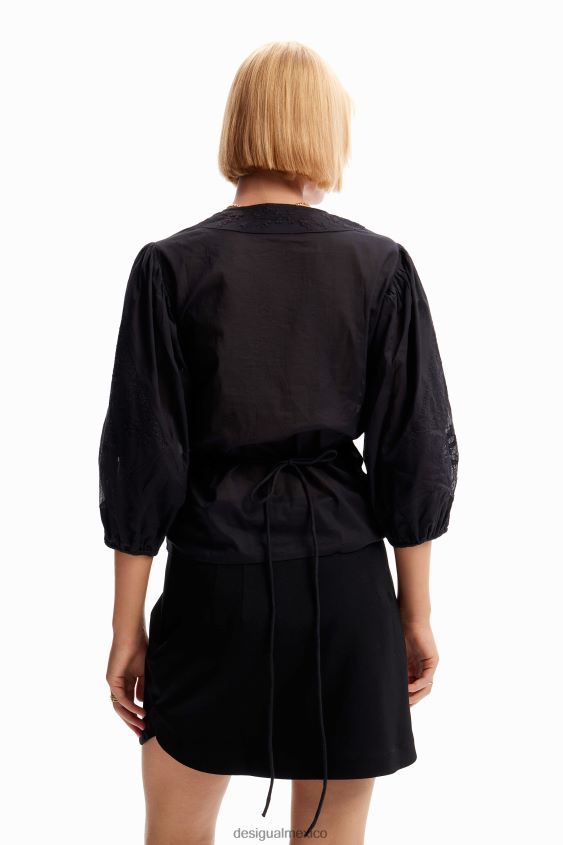 Desigual mujer blusa cruzada bordada VZ26R0179 ropa